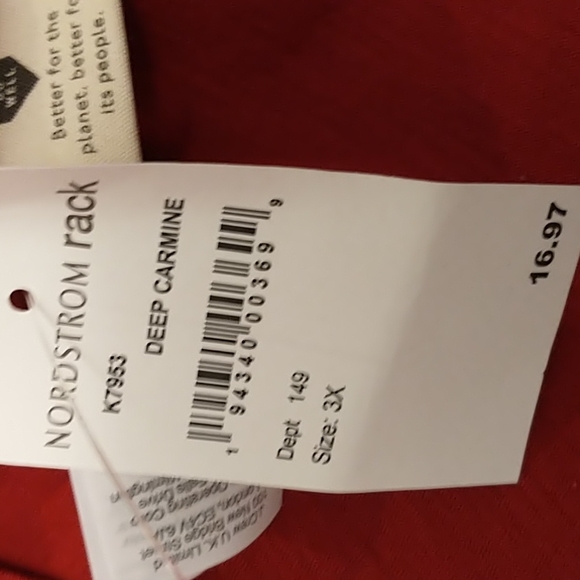 Madewell  3X Deep Carmine Red V Neck Short Sleeve Tee-Shirt- crop style - Picture 10 of 13